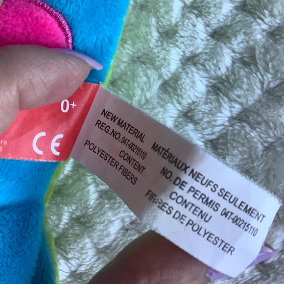 Gitzy Plush Blue Elephant Green Polka Dots with Rattle Inside Stuffed Animal Toy - Picture 11 of 13